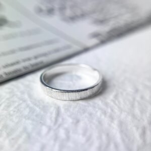 Handcrafted minimalist 999 silver ring with matte finish for men and women