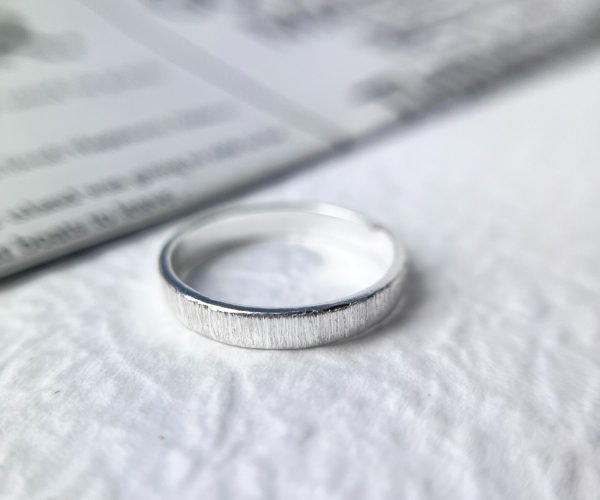Handcrafted minimalist 999 silver ring with matte finish for men and women